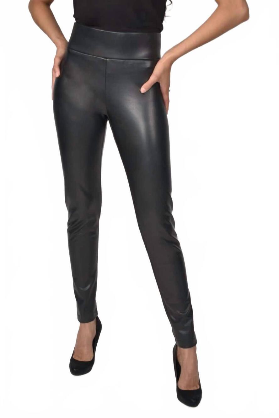 NEW FRANK LYMAN leatherette leggings in black